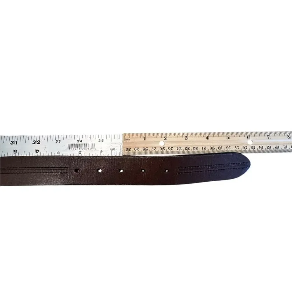 Brown to Black Reversible Leather Belt in a Mens Size 36 with Silver Buckle